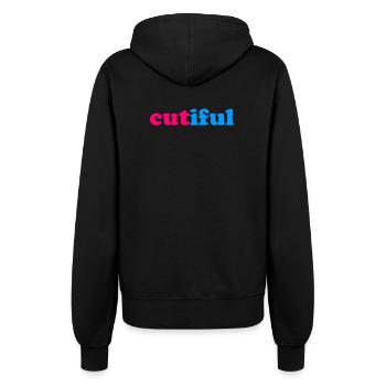 Cutiful My Blend Between Cute and Beautiful - Women’s Hooded Jacket - black - Back - Maraike (178cm)