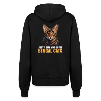 Bengal Cat Bengalkatze - Frauen Kapuzenjacke - Schwarz - Hinten - Maraike (178cm)