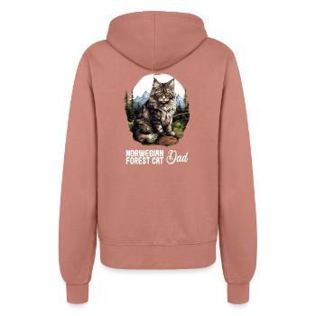 Norwegian Forest Cat Norwegische Waldkatze - Frauen Kapuzenjacke - Altrosa - Hinten - Maraike (178cm)