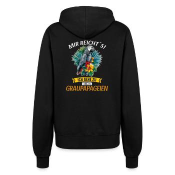 Graupapageien Graupapagei - Frauen Kapuzenjacke - Schwarz - Hinten - Maraike (178cm)