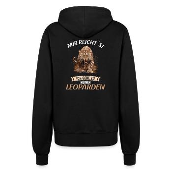 Leoparden Leopard - Women’s Hooded Jacket - black - Back - Maraike (178cm)