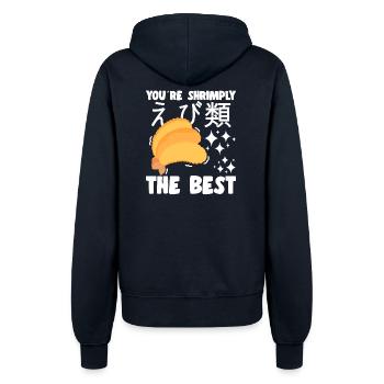 Sushi Lover Shrimply The Best - Frauen Kapuzenjacke - Navy - Hinten - Maraike (178cm)