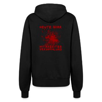 Heute war Mitarbeiterversammlung Halloween Spruch - Frauen Kapuzenjacke - Schwarz - Hinten - Maraike (178cm)