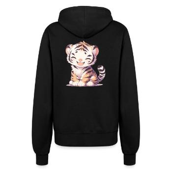 Tiger Big Cat - Women’s Hooded Jacket - black - Back - Maraike (178cm)