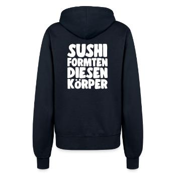 Sushi lovers sushi shaped this body - Women’s Hooded Jacket - french navy - Back - Maraike (178cm)