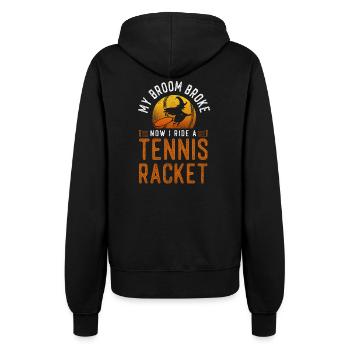Funny Tennis Player Racket - Frauen Kapuzenjacke - Schwarz - Hinten - Maraike (178cm)