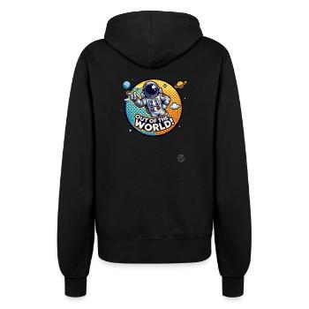 Alien astronaut look, thumbs - Women’s Hooded Jacket - black - Back - Maraike (178cm)