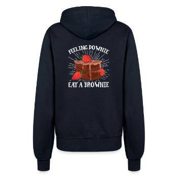 Pastry Lover Feeling Downie Eat Brownie Cute Gift - Frauen Kapuzenjacke - Navy - Hinten - Maraike (178cm)