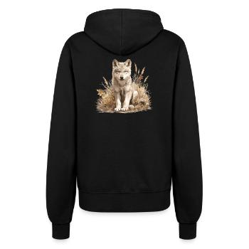 Wölfe Wolf - Frauen Kapuzenjacke - Schwarz - Hinten - Maraike (178cm)