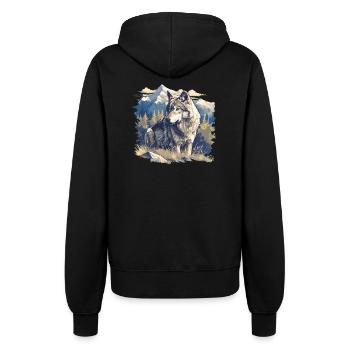 Wölfe Wolf - Frauen Kapuzenjacke - Schwarz - Hinten - Maraike (178cm)