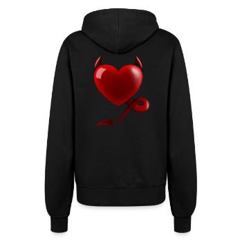 Herz Teufel Design Geschenk - Frauen Kapuzenjacke - Schwarz - Hinten - Maraike (178cm)