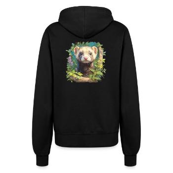 Ferret Frettchen - Frauen Kapuzenjacke - Schwarz - Hinten - Maraike (178cm)