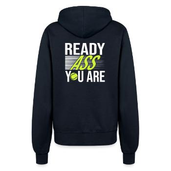 Tennis Saying Ready Ass You Are For Tennis Player - Frauen Kapuzenjacke - Navy - Hinten - Maraike (178cm)
