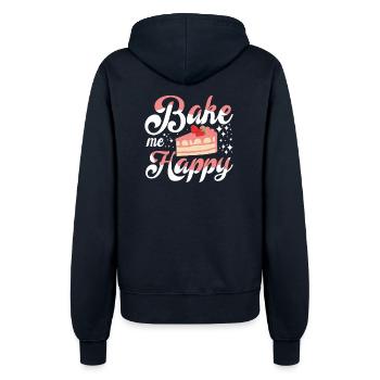 Pastry Lover Bake Me Happy Cute Baking Gift - Frauen Kapuzenjacke - Navy - Hinten - Maraike (178cm)