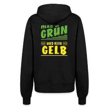 MAG GRÜN UND KEIN GELB - Frauen Kapuzenjacke - Schwarz - Hinten - Maraike (178cm)