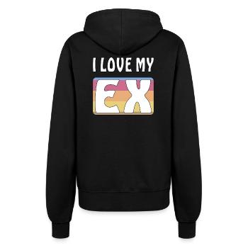 I LOVE MY EX - Frauen Kapuzenjacke - Schwarz - Hinten - Maraike (178cm)