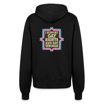 I Support Gay Rights And Gay Wrongs 9 - Frauen Kapuzenjacke - Schwarz - Hinten - Maraike (178cm)