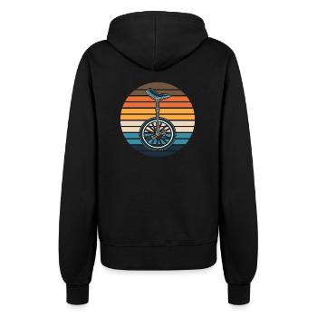 Monocycle équitation Rétro Vintage Unicycle coucher de soleil - Veste à capuche Femme - noir - Dos - Maraike (178cm)