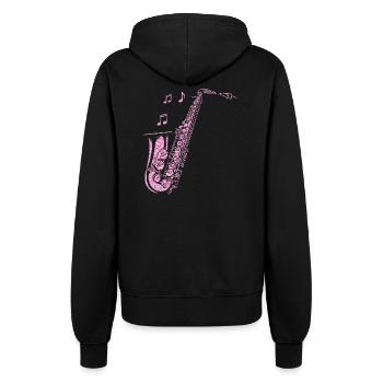 Saxophone Diamonds - Frauen Kapuzenjacke - Schwarz - Hinten - Maraike (178cm)