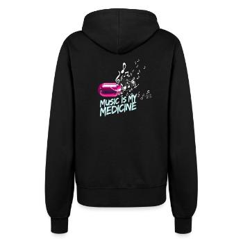 Musik ist meine Medizin für Musikliebhaber - Frauen Kapuzenjacke - Schwarz - Hinten - Maraike (178cm)