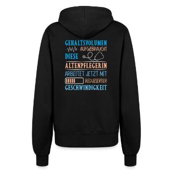 Altenpfleger Geschenk Altenpflege Pflegefachkraft - Frauen Kapuzenjacke - Schwarz - Hinten - Maraike (178cm)