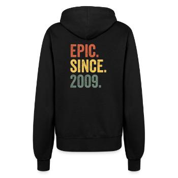 Epic Since 2009 Birth Year Birthday - Women’s Hooded Jacket - black - Back - Maraike (178cm)