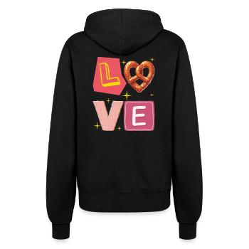 Pretzel Love – Liebe süße und Gourmet Version - Frauen Kapuzenjacke - Schwarz - Hinten - Maraike (178cm)