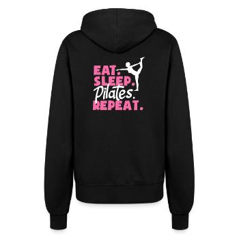 Pilates Eat Sleep Repeat pour les fans de fitness - Veste à capuche Femme - noir - Dos - Maraike (178cm)