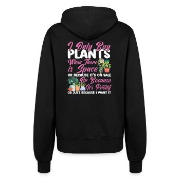Plant Lover Gardening I Only Buy - Frauen Kapuzenjacke - Schwarz - Hinten - Maraike (178cm)