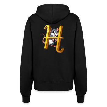 BUCHSTABE H - Frauen Kapuzenjacke - Schwarz - Hinten - Maraike (178cm)