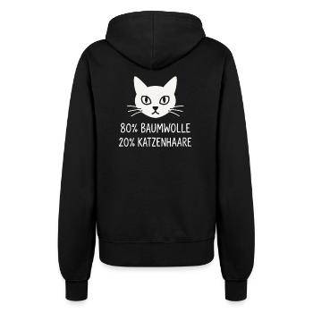 80% Baumwolle – 20% Katzenhaare - Frauen Kapuzenjacke - Schwarz - Hinten - Maraike (178cm)