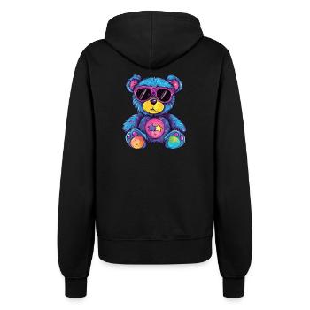 Bunter Sternen Teddy - Frauen Kapuzenjacke - Schwarz - Hinten - Maraike (178cm)