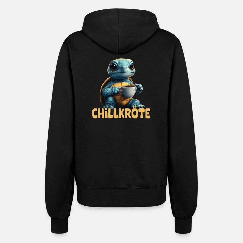 Chill Toad Pun Turtle - Women’s Hooded Jacket - black