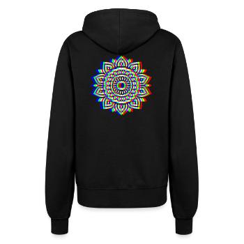 Glitch Mandala – Spirit Design - Women’s Hooded Jacket - black - Back - Maraike (178cm)