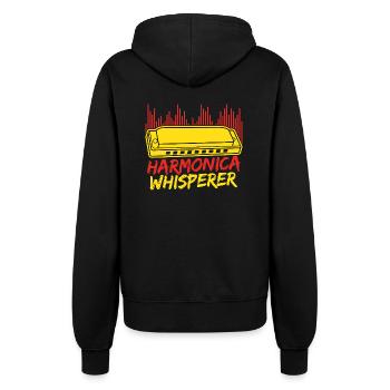 Funny Harmonica Player Whisperer Harmonica - Frauen Kapuzenjacke - Schwarz - Hinten - Maraike (178cm)