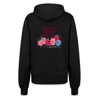 Berry Good Times Beeren Rote Früchte - Frauen Kapuzenjacke - Schwarz - Hinten - Maraike (178cm)