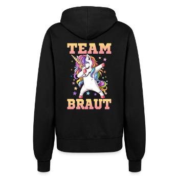 Einhorn Team Braut - Frauen Kapuzenjacke - Schwarz - Hinten - Maraike (178cm)