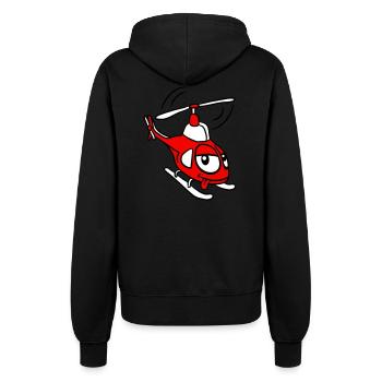 Kleiner süßer Comic Cartoon Heli - Frauen Kapuzenjacke - Schwarz - Hinten - Maraike (178cm)
