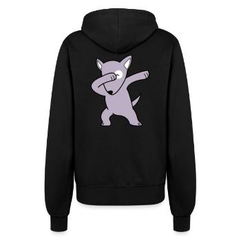 dog dabbing 02 - Frauen Kapuzenjacke - Schwarz - Hinten - Maraike (178cm)