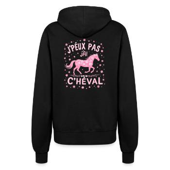 J'Peux Pas J'Ai Cheval - Rose - Veste à capuche Femme - noir - Dos - Maraike (178cm)
