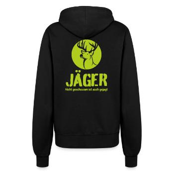 Jäger - Nicht geschossen ist auch gejagt - Frauen Kapuzenjacke - Schwarz - Hinten - Maraike (178cm)