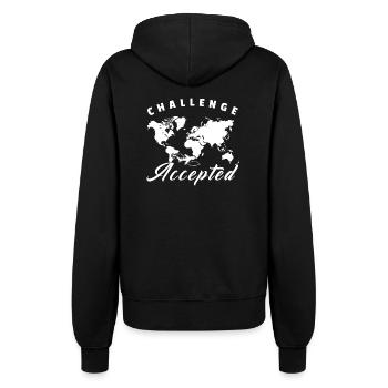 Challenge Accepted Geschenk Weltkarte Weltreise - Frauen Kapuzenjacke - Schwarz - Hinten - Maraike (178cm)
