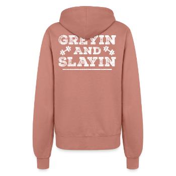 Greyin And Slayin - Funny Workout Gym - Veste à capuche Femme - rose poudré - Dos - Maraike (178cm)