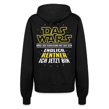 Rente Das wars - Endlich Rentner ich jetzt bin - Frauen Kapuzenjacke - Schwarz - Hinten - Maraike (178cm)