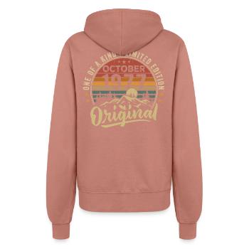 Geburtstagsgeschenk | Jahrgang Jahrgang Oktober 1977 - Frauen Kapuzenjacke - Altrosa - Hinten - Maraike (178cm)