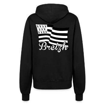 Bretagne Breizh drapeau - Veste à capuche Femme - noir - Dos - Maraike (178cm)