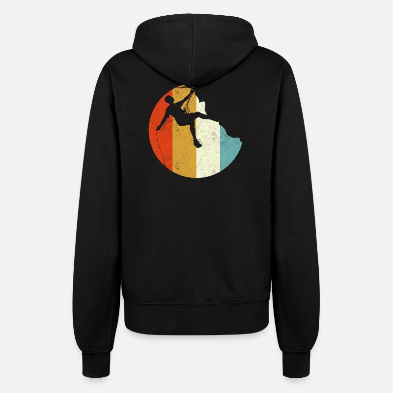 Climber Silhouette on Rainbow Gradient Globe - Women’s Hooded Jacket - black