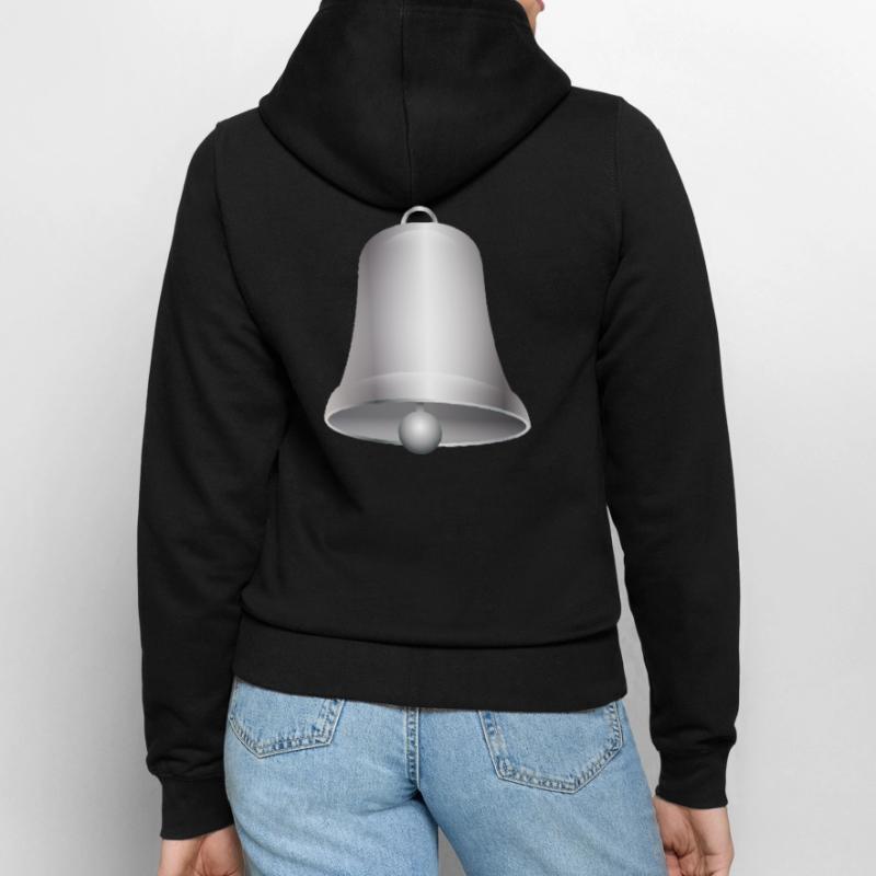 große silberfarbene Kirchen Glocke oder Glöckchen Frauen Kapuzenjacke