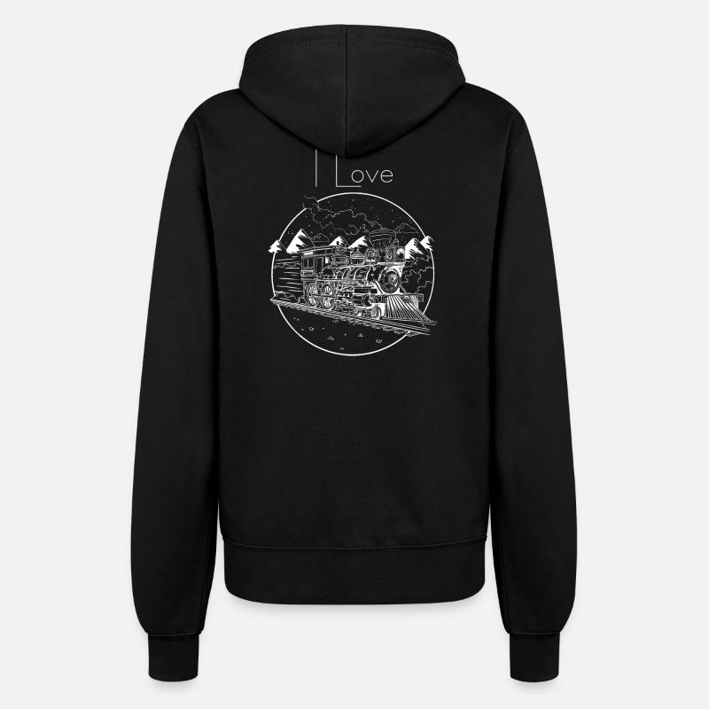 Steam train in winter magic - Women’s Hooded Jacket - black
