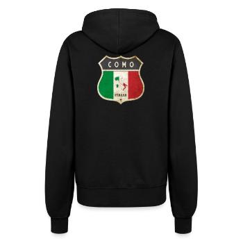 Côme Italie Armoiries Drapeaux Design - Veste à capuche Femme - noir - Dos - Maraike (178cm)